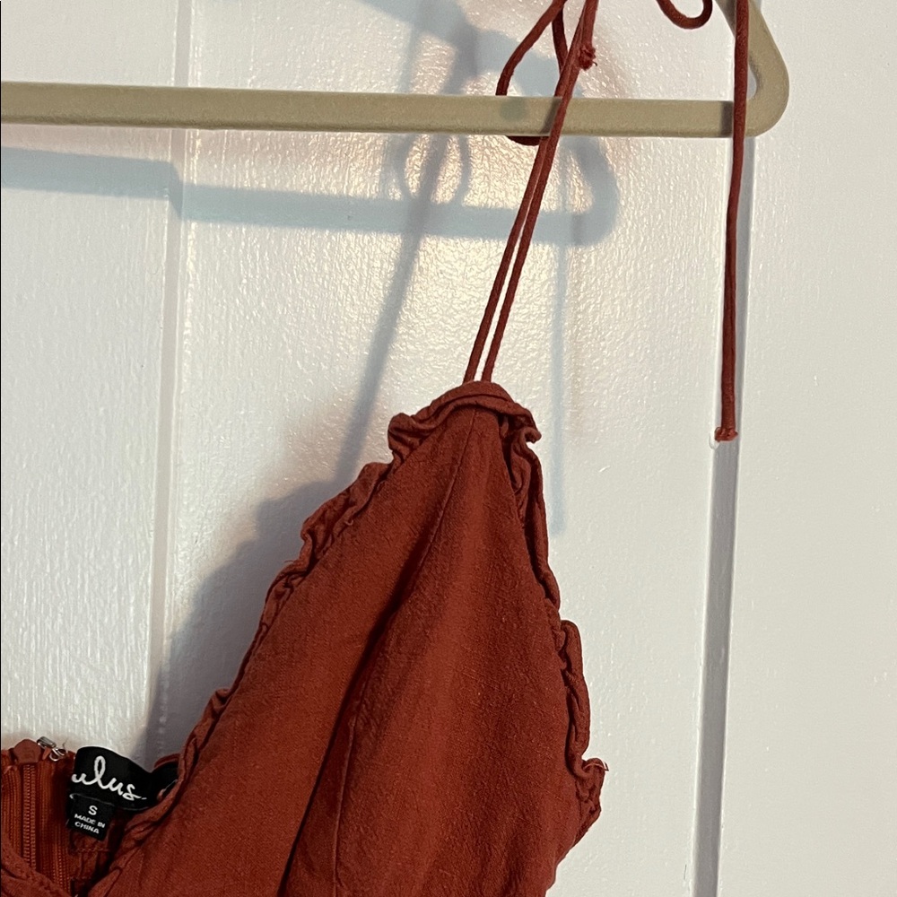 Lulu’s Rust Midi Dress - Picture 6 of 11